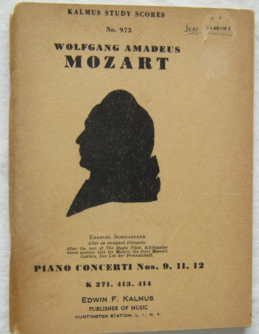 Spartiti di studio di Mozart - Concerti Nos 9, 11, 12