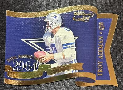 #ad 2000 Quantum Leaf Banner Season Troy Aikman GOLD 99 Cowboys Card $39.99