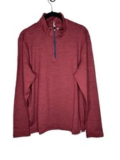 NWT Marine Layer Womens Sport Quarter Zip Solid Pullover Small Tawny Port Maroon
