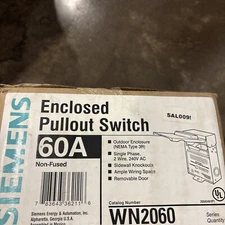 Siemens WN2060 60A Enclosed Pullout Switch Non-fused NEMA-3R NEW