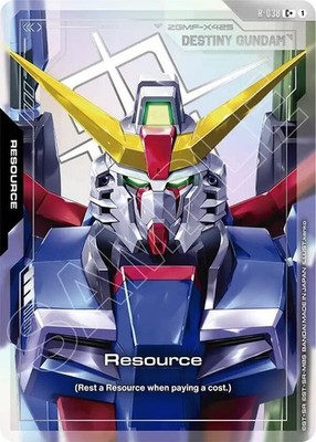 Destiny Gundam Resource Foil - R-038 C+ - NM - Gundam TCG Card Game