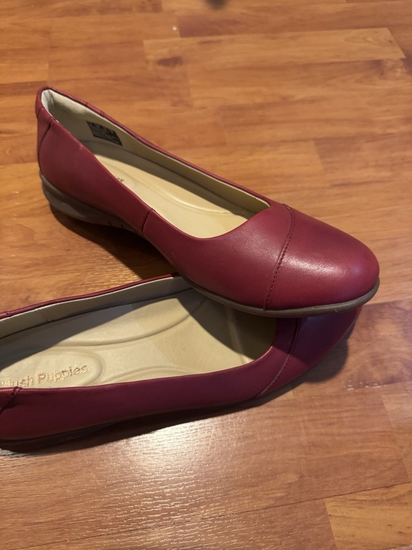 Hush Puppies Women’s Burgundy Leather Ballet Flats Slip-On US 12 Medium
