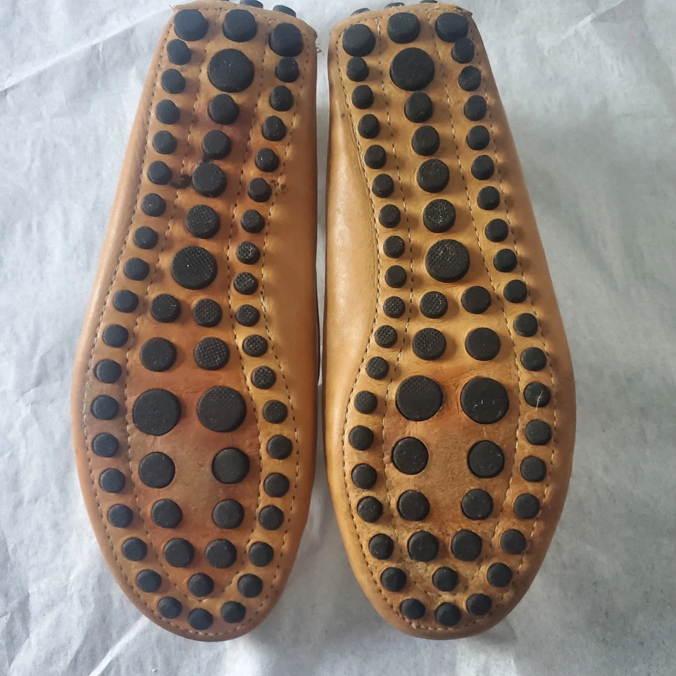 Mocasines de conducción Mercanti Fiorentini de cuero tostado para mujer 6,5B borla con lazo  Foto 4 de 4