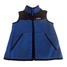 Vineyard Vines Harbor Fleece Vest Youth Sz 5 Blue Vest Pockets