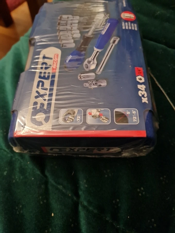 Britool expert 1/4" socket set accessory set 34pc ratchet E194672 rdg - Image 3 of 4