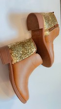 OshKosh B gosh Girls Ava Chelsey Tan Gold Ankle Boot Toddler Youth Pick Size