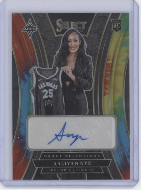 2025 Panini Select WNBA Prizm Draft Selections Aaliyah Nye Tie-Dye /25 Auto RC