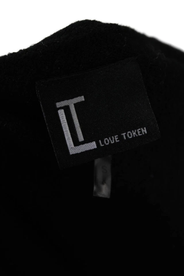 Love Token, Suéter Pullover Mujer Cuello en V Negro Manga Larga Gótico Talla S Foto 4 de 4