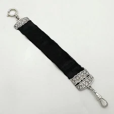 EDWARDIAN LADIES WATCH HANGER STERLING SILVER MOUNTED Birmingham 1901 J Cook