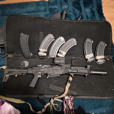 TM NGRS AK Electric Blow Back Airsoft AEG Rifle w/ Adjustable Stock & Magazines