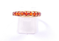 Ring 9 carat yellow gold size Q QVC Fire Opal half eternity ring