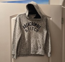 Abercrombie Kids Boys Hoodie Logo Sweatshirt Size 11/12 Gray EUC 