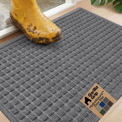 #ad Gorilla Grip Ultra Absorbent Front Door Mat Outside Entrance Traps Dirt And $55.80