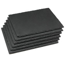 6 Pack 10 x 8 Inch Slate Cheese Board and Charcuterie Plates - Indi... Fast Ship