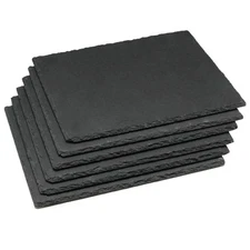 6 Pack 10 x 8 Inch Slate Cheese Board and Charcuterie Plates - Indi... Fast Ship