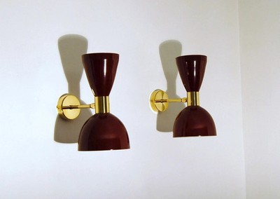 Pair of Italian Wall Sconce Light Lamp Modern Mid Century Lighting Fixture Lamp