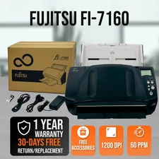 Fujitsu Fi-7160 High Speed Color Duplex Document Scanner USB 3.0 w/FULL SET