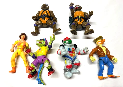 TMNT – 6 Action Figure Lot #4 – Vintage 1990s Loose – Playmates Toys