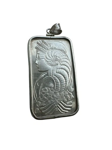 PAMP Suisse 1 oz .999 Silver Lady Fortuna Bar Pendant Bullion Serial #143127