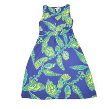 Lilly Pulitzer Womens Patty Dress XS Starry Blue Fallin In Love Seashells 98125