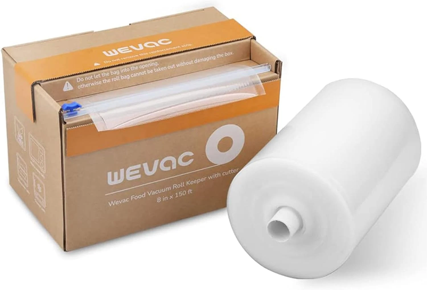 Rollo bolsas vacio 8x150 pies con cortador grado comercial comida sous vide