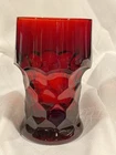 Vintage Georgian Honeycomb Ruby Red Flat Tumbler By Anchor Hocking 14 oz HTF