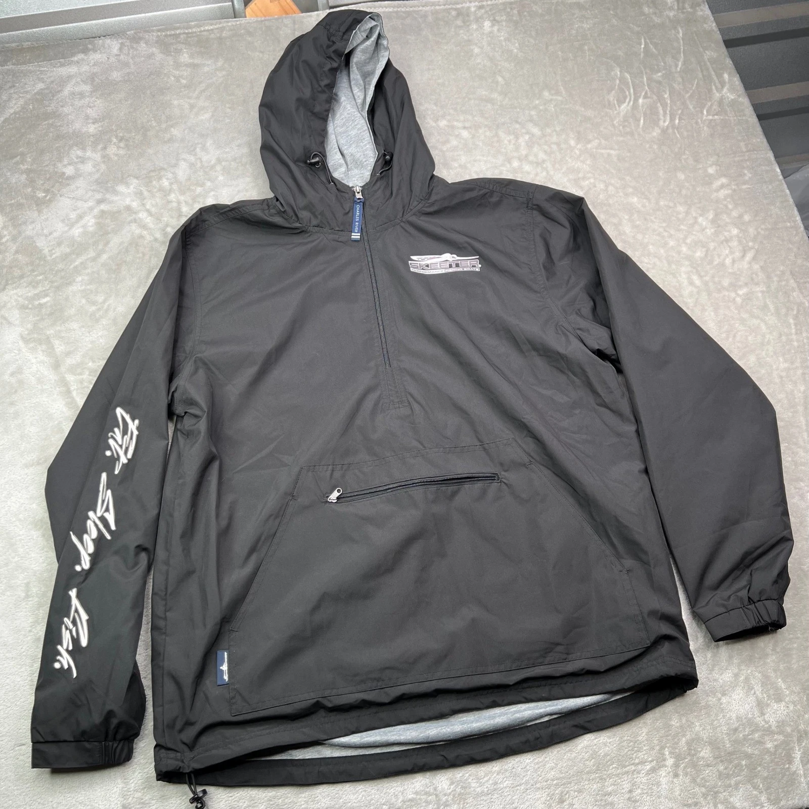 Charles River Skeeter Windbreaker Mens L Black Solid Quarter Zip Hooded Jacket
Opens in a new window