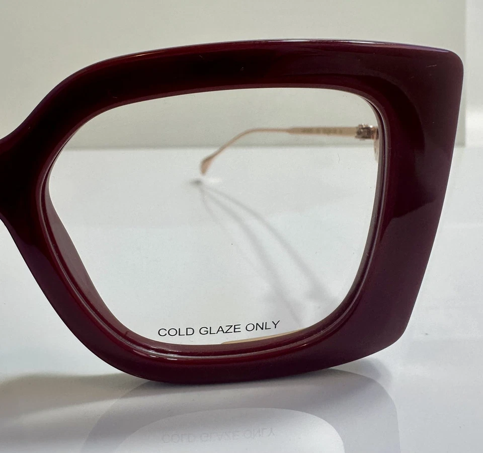 Очки женские Gucci GG1567O 003 бордовые/золотистые с полным ободком в форме бабочки 52 мм - Изображение 4 из 4