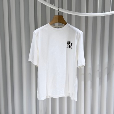 Hermes Lammleder Patch weiß Kurzarm T-Shirt 156411590