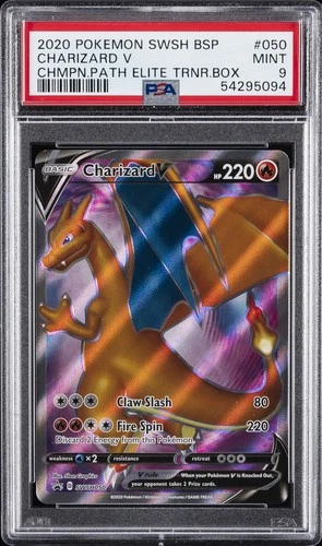 2020 POKEMON SWSH CHAMPION'S PATH ELITE TRAINER BOX CHARIZARD V PSA 9