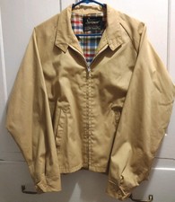 VTG Sears Sportswear Jacket Windbreaker Lined Full Zip Tan Sz 40 70s USA