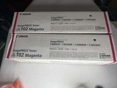 Set Of 2 Canon Genuine T02 Magenta imagePRESS Toner Cartridges Sealed - See Pics