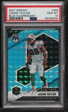 2021 Mosaic Man of the Year Fluorescent Blue Prizm 1/15 Jason Taylor PSA 10 1da