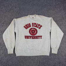 Vintage Ohio State Buckeyes Sweater Mens Large Gray NCAA Football Crewneck 90s