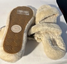 UGG 11 Fuzz Yeah Genuine Shearling Double Strap Platform Slide Slippers