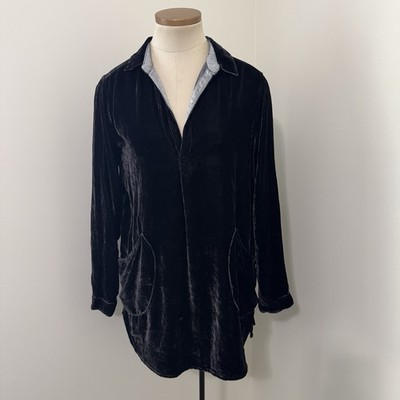 CP SHADES XS Black Velvet Tunic Top / Mini DRESS Festive Holiday Long Sleeve