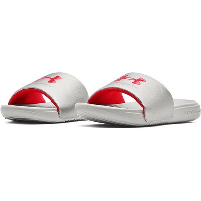 Under Armour 3023772 Women's UA Ansa Fix Slides, Metallic Tin, Size 6