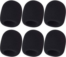 6 PCS Microphone Windscreen Black Foam Handheld Cover, Mic Covers for