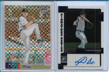 A 2-CARD LOT OF - TYLER ALEXANDER CARDS('20 SC X-FRACTORS & '22 Optic Sig. Ser.)