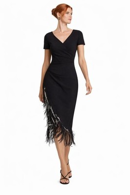 NWOT Chiara Boni La Petite Robe Ajak Sequin Fringe Dress Black 8 $795