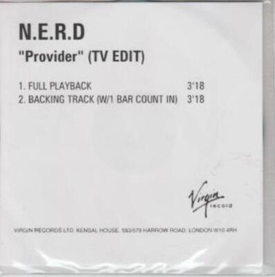 N*E*R*D: Provider: TV Edit PROMO w/ Artwork MUSIC AUDIO CD Full Playback Backing