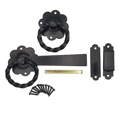 Ring Drehtorriegel, Gartenhaus Türschnäpper Set Schwerlastschloss pulverbeschichtet