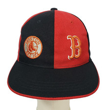 Boston Red Sox Baseball Cap Dual Orange Patch Fitted M 6 7/8