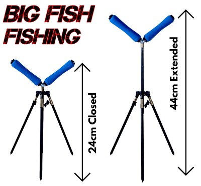 Deluxe Angelrute Angeln ausziehbar Tripod Pole Roller Rest verstellbar Angelständer