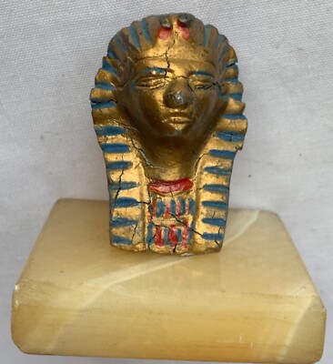 Antique and fabulous old Egyptian revival paperweight showing the head of the Ph