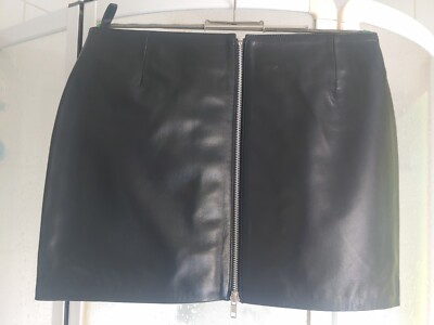 Echt Leder Rock Mini v. Crazy outfits schwarz US Gr.16/46 Minirock durchgeh. RV
