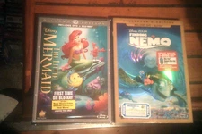 The Little Mermaid (DVD/Blu-ray) & Finding Nemo (DVD/Blu-ray w/slip) both NEW