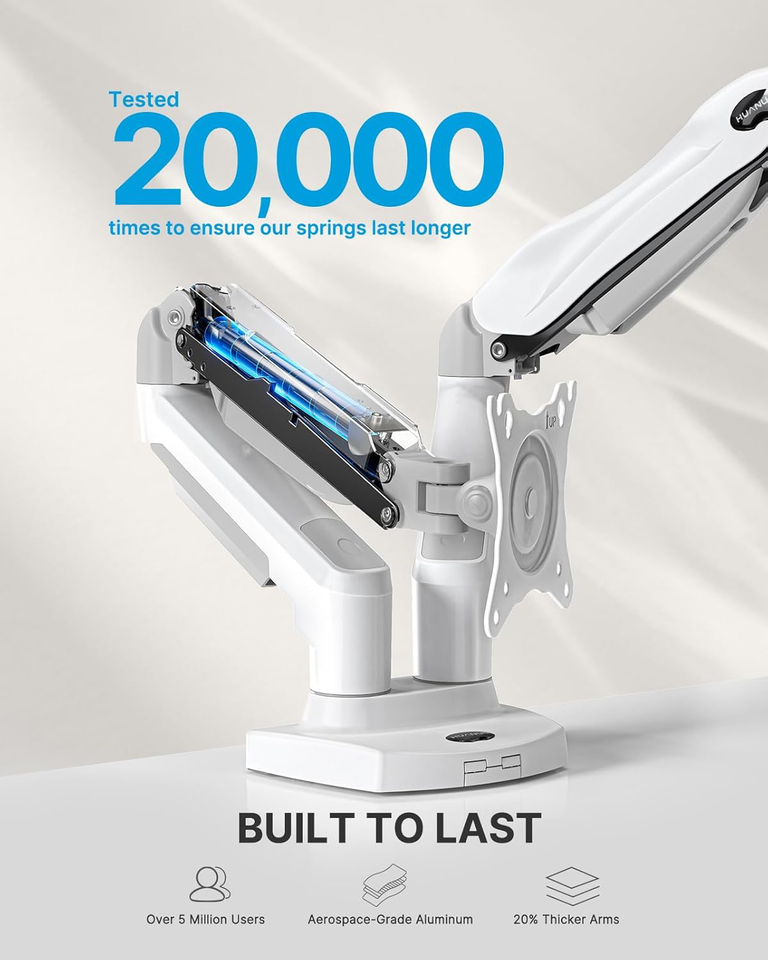 HUANUO Dual Monitor Arm Desk Mount for 13 to 30 Inch Screens, Dual