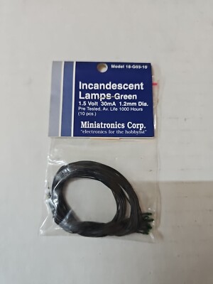 Miniatronics 18-G03-10 HO Green Incandescent Lamps (Pack of 10)