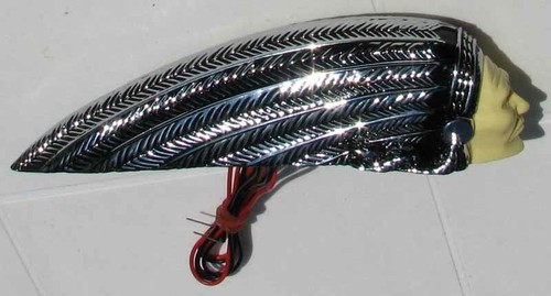 ADORNO GUARDABARROS MOTO INDIAN CHIEF CROMADO ILUMINADO #G491M - Imagen 7 de 13